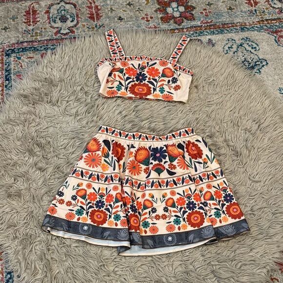 SHEIN floral skirt and crop top set XL - Picture 2 of 5